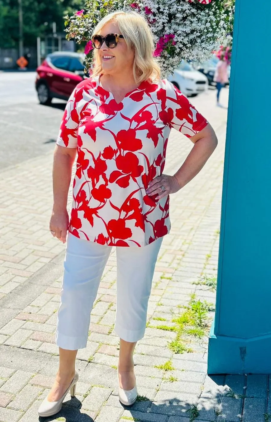 Ulla Popken Tunic Shirt in Coral