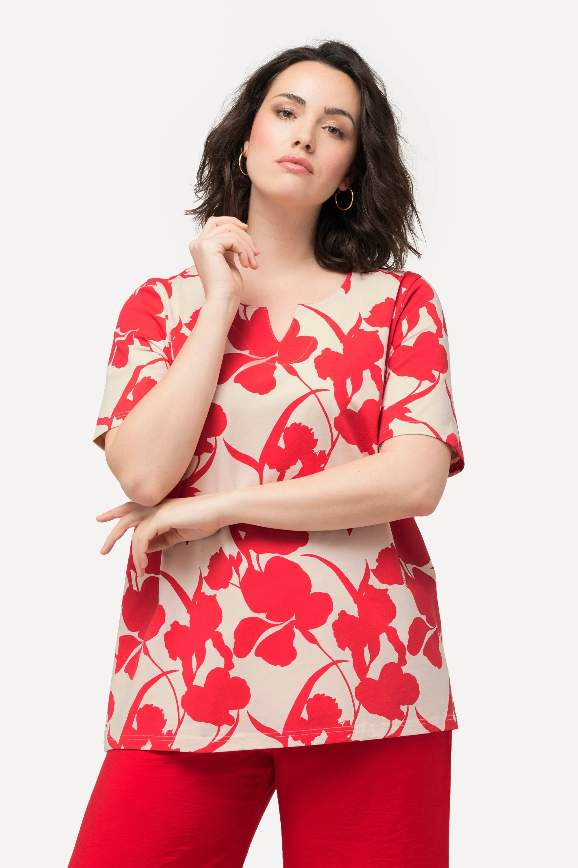 Ulla Popken Tunic Shirt in Coral