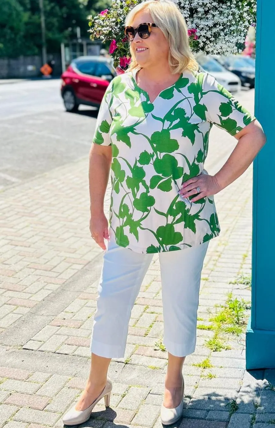 Ulla Popken Tunic Shirt in Green