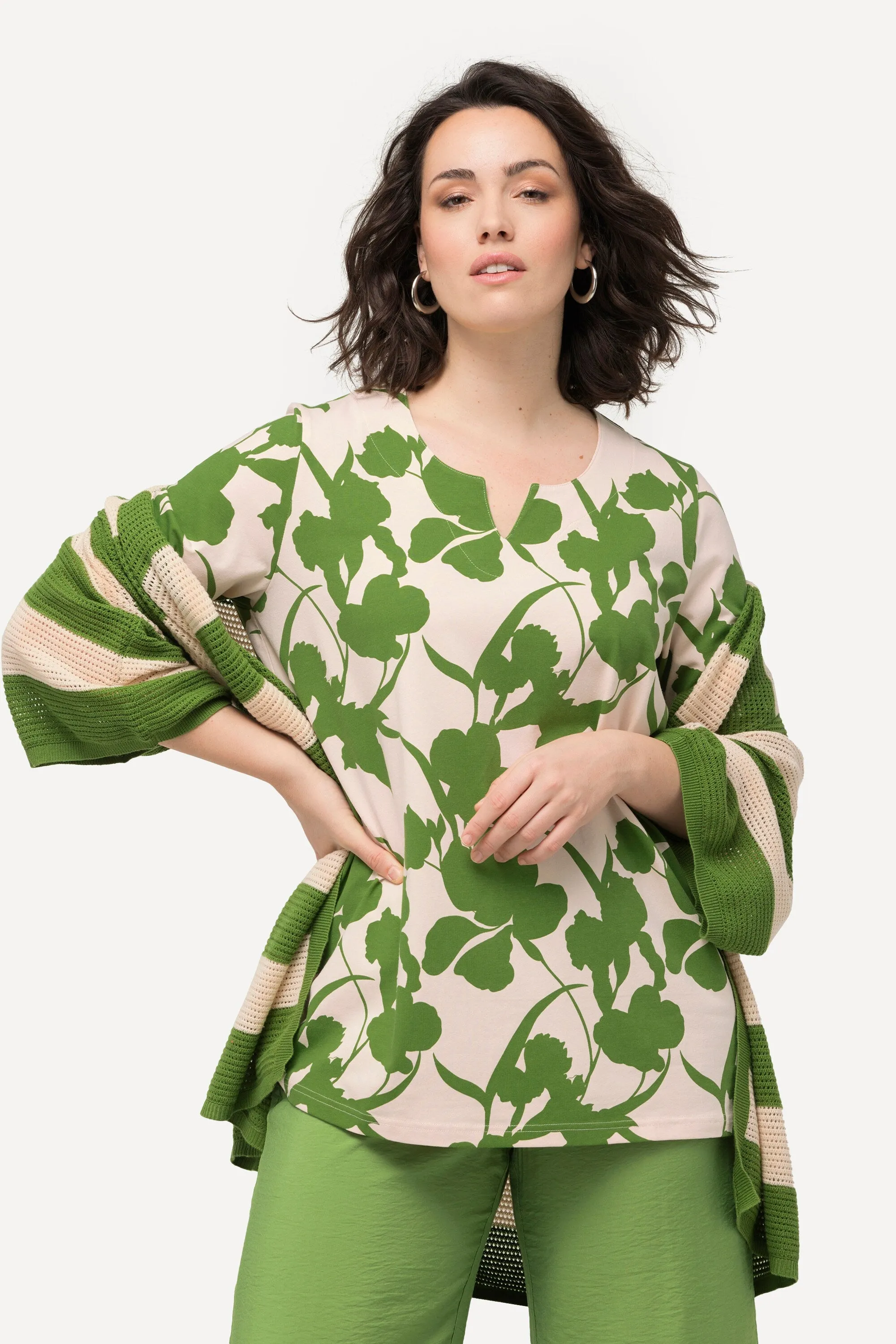 Ulla Popken Tunic Shirt in Green