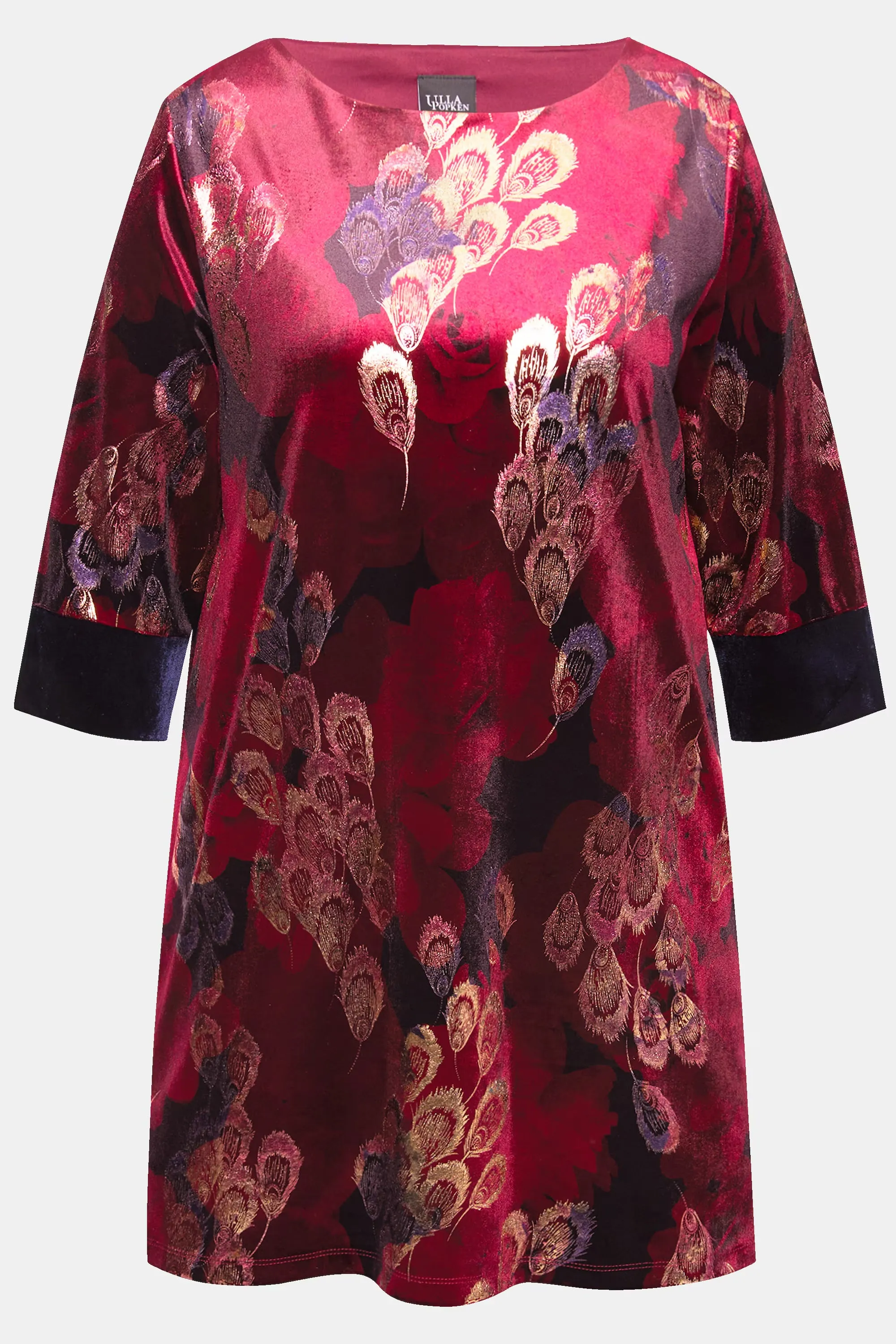 Ulla Popken Velvet Tunic in Red