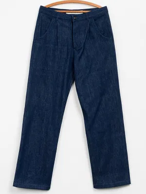 Umber & Ochre Veda Pleated Pants Indigo