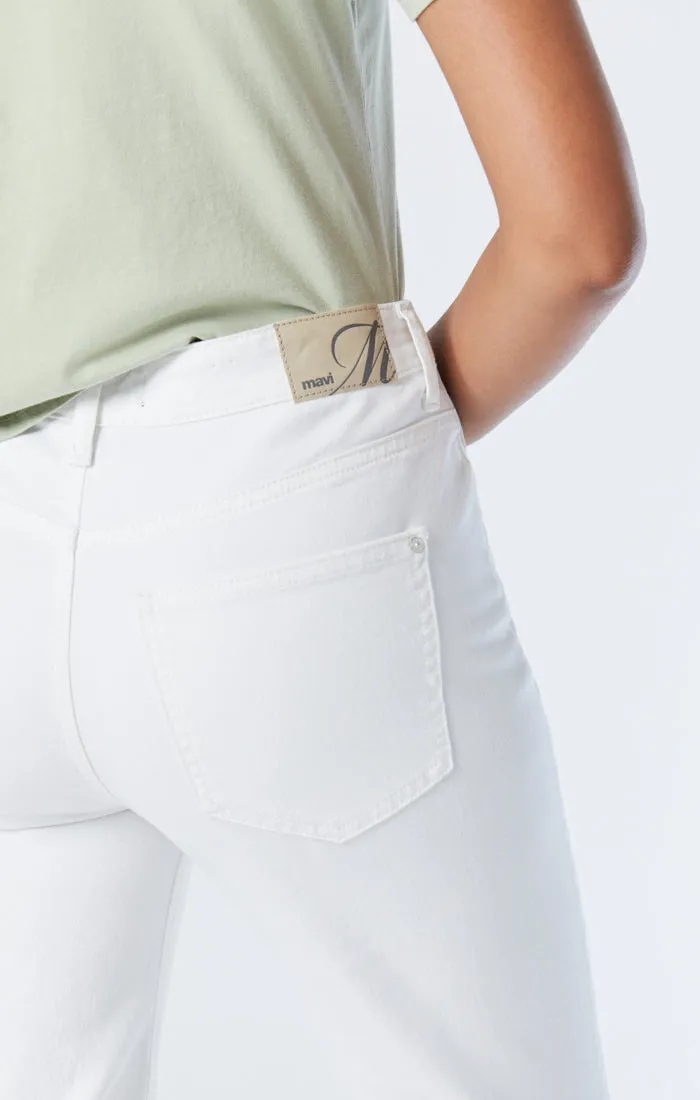 VICTORIA WIDE LEG JEANS IN WHITE STRETCH