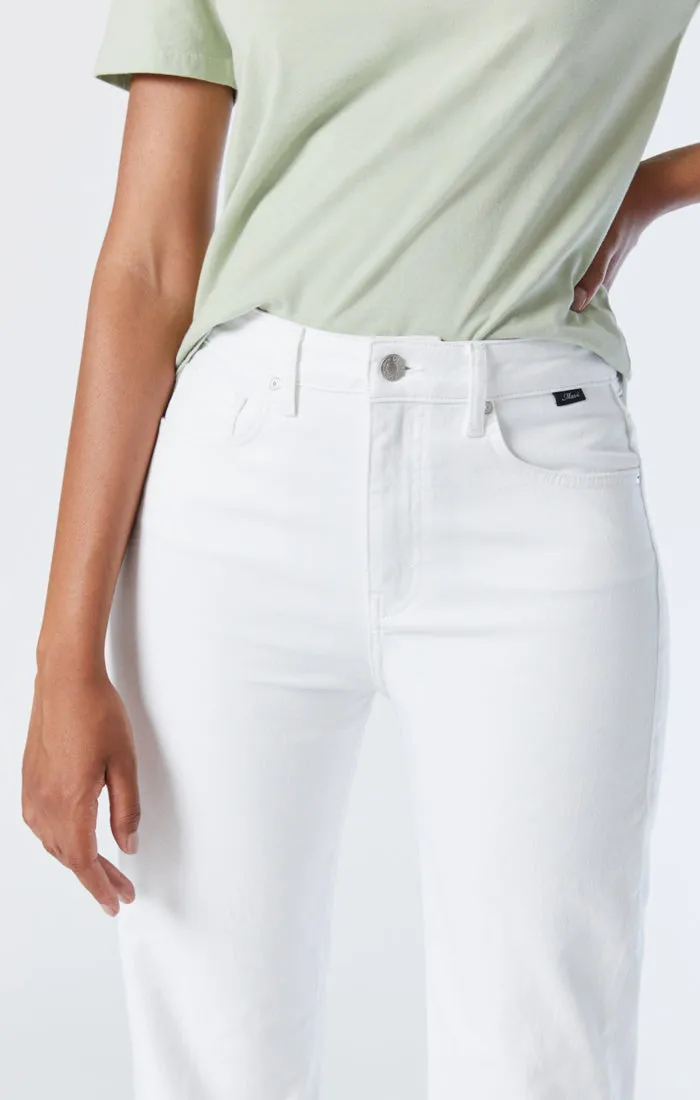 VICTORIA WIDE LEG JEANS IN WHITE STRETCH