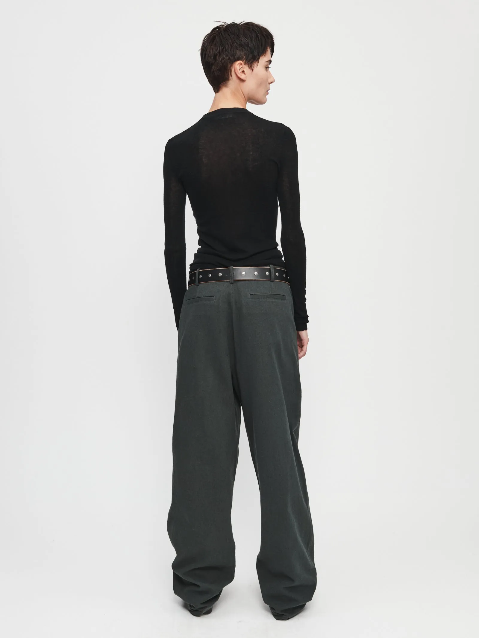 Washed Slouchy Trouser in Ash