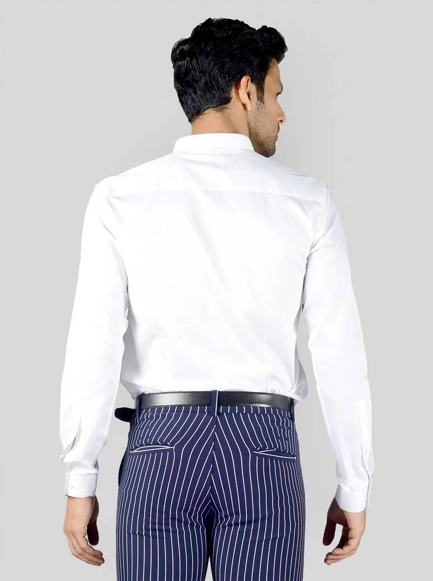 White Solid Slim Fit Party Wear Shirt | Greenfibre