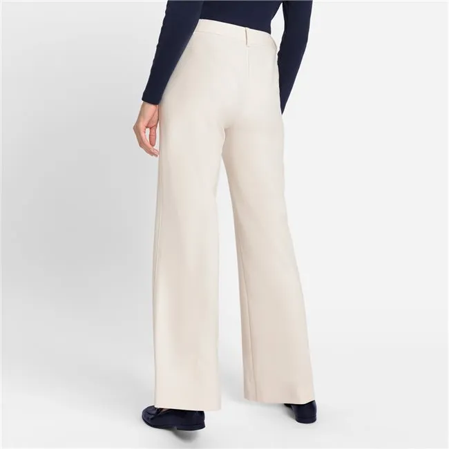 Wide Leg Business Trouser in Canvas Beige