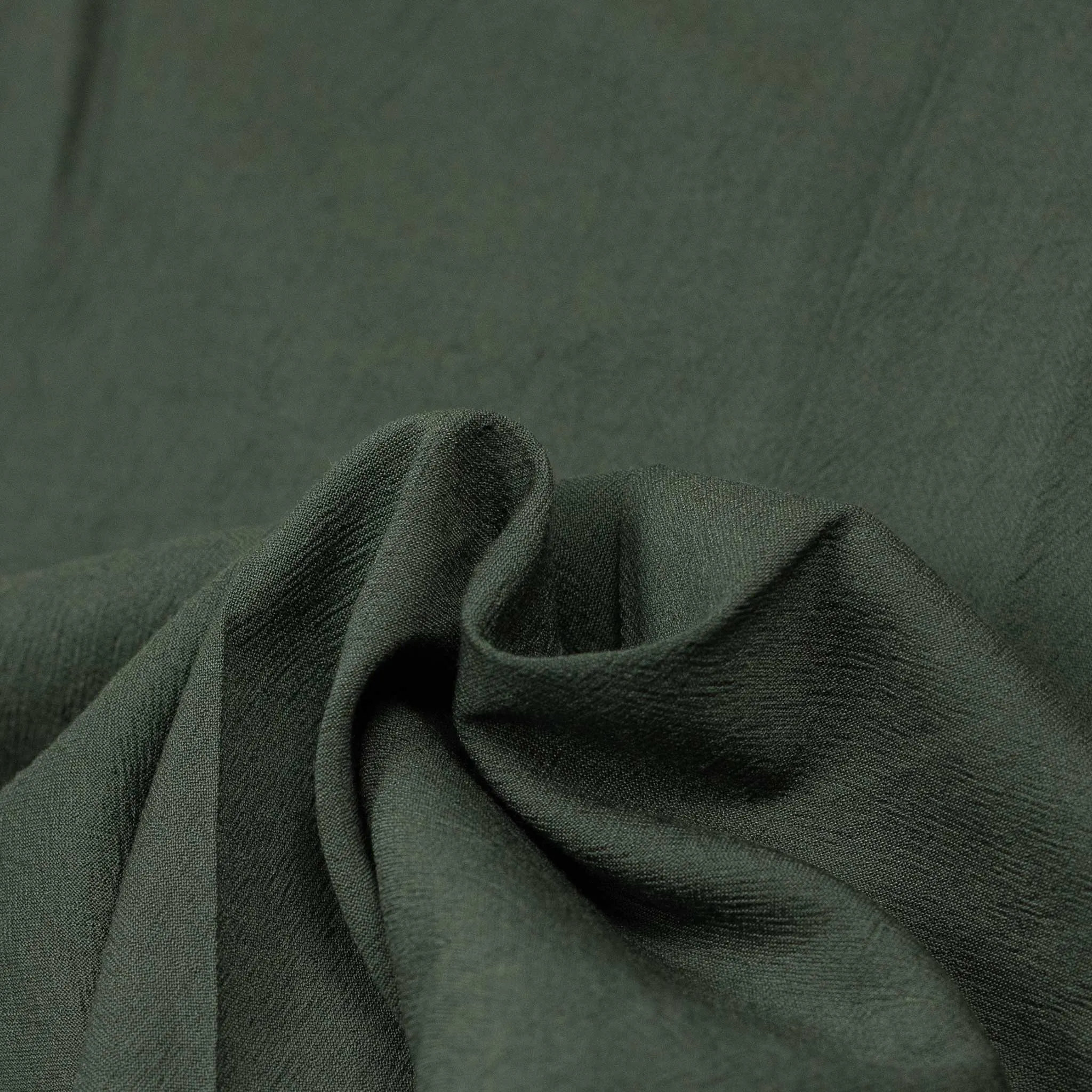 Wide slacks in dark sage wool rayon and silk