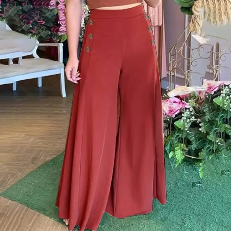 Women's Oversized Wide-Leg High Waist Trouser Pants